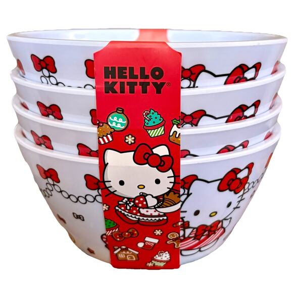 HELLO KITTY XMAS DECOR Snowman Mug Gingerbread Hand Towels Candy Cane Bowls Soap - Picture 11 of 16